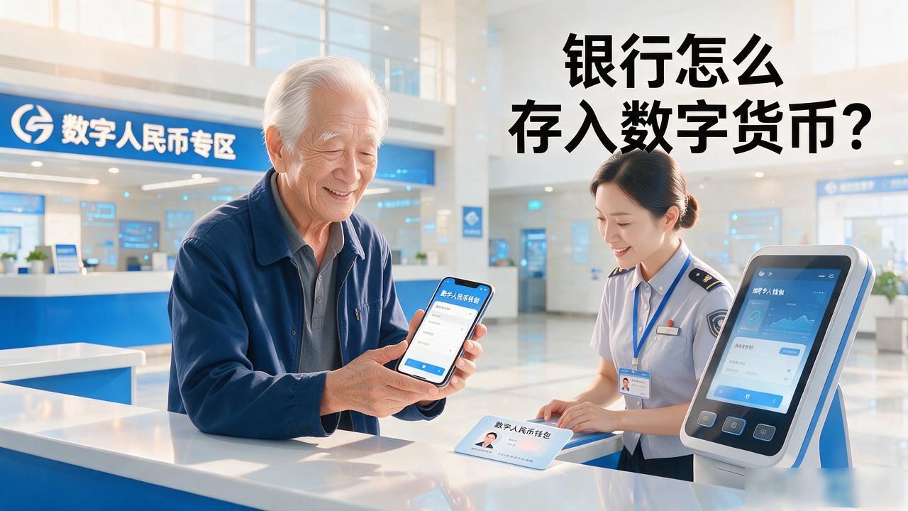 银行怎么存入数字货币？柜台上手机银行都能操作，这几步很简单