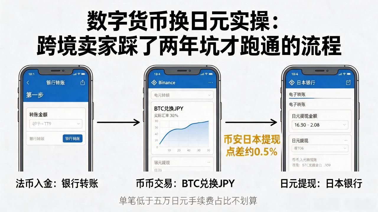 数字货币换日元实操：跨境卖家踩了两年坑才跑通的流程