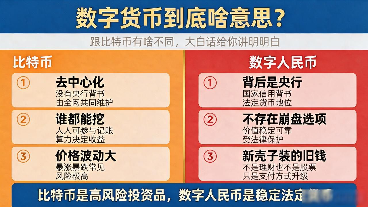 数字货币到底啥意思？跟比特币有啥不同，大白话给你讲明白
