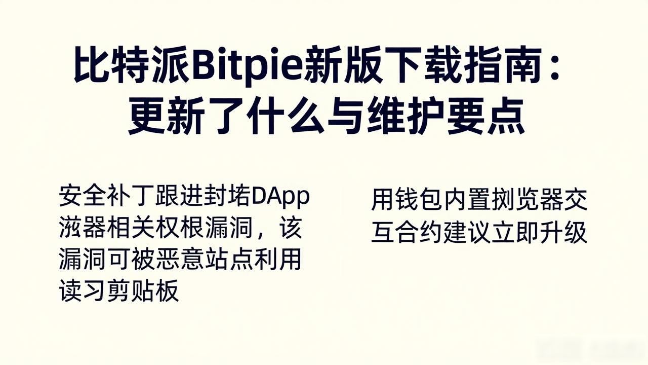 比特派Bitpie新版下载指南：更新了什么与维护要点